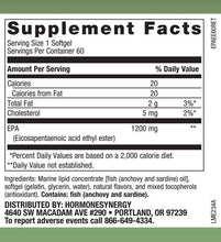 Load image into Gallery viewer, HormoneSynergy® Pure Omega EPA 1200 – High-Dose EPA Fish Oil