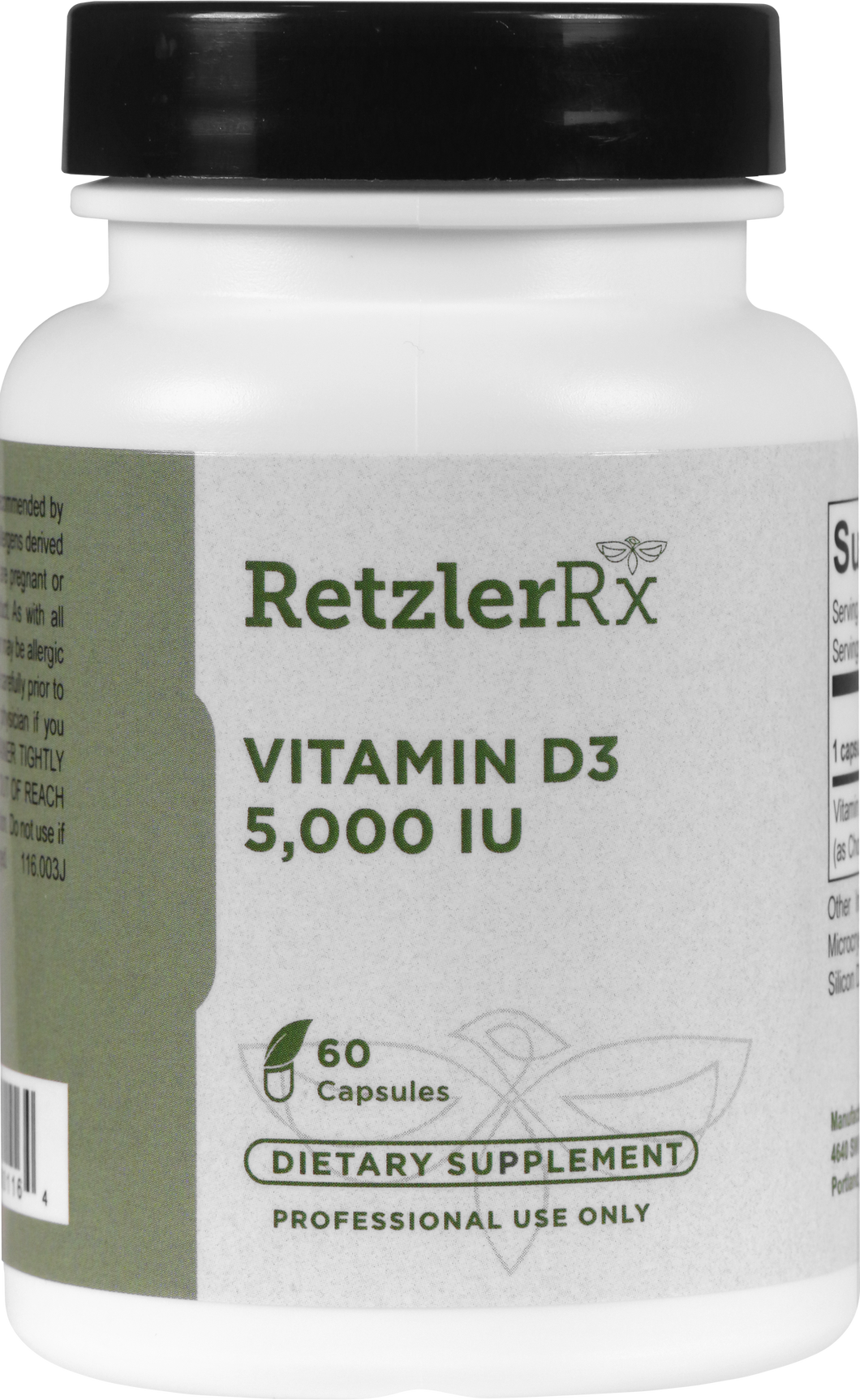 Vitamin D3 5,000 IU 60 capsules by RetzlerRx™