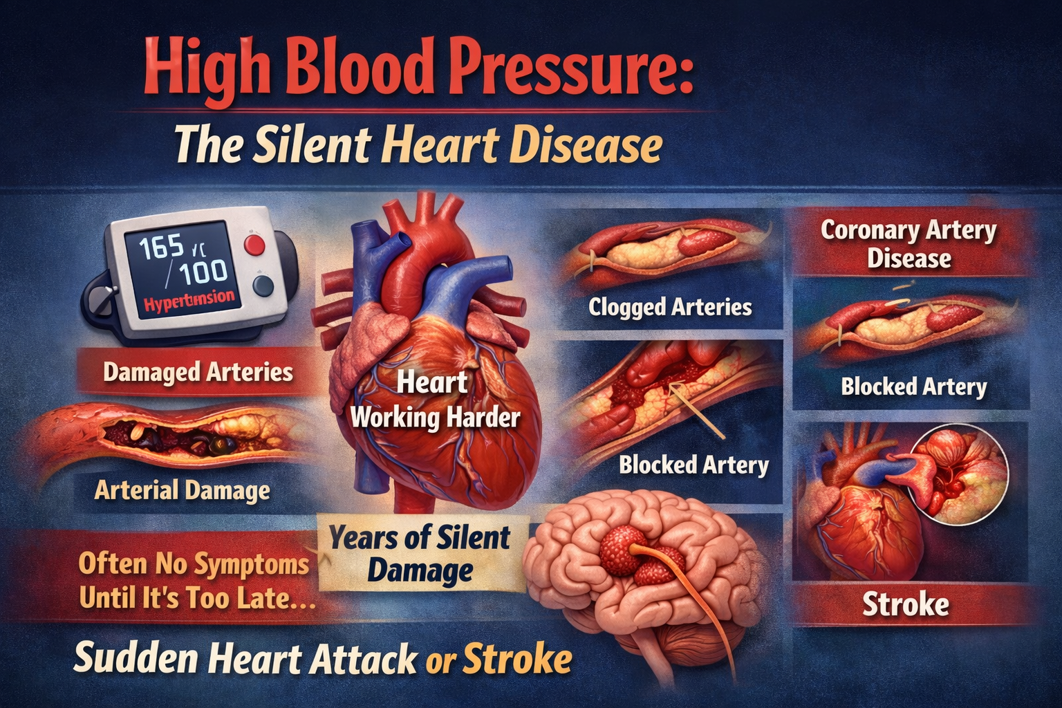 how high blood pressure damages the heart USA