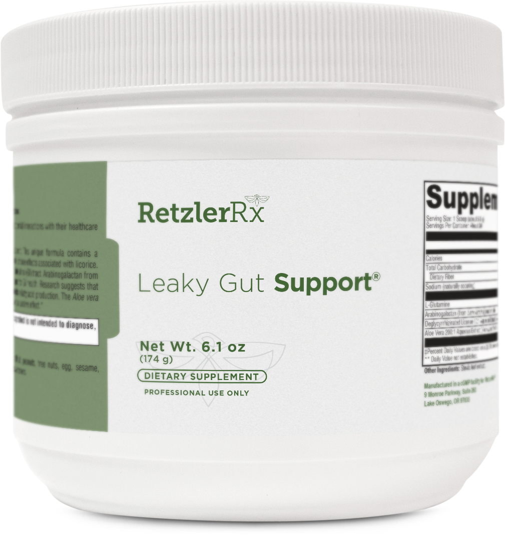 RetzlerRx Leaky Gut Support by HormoneSynergy – L-Glutamine and Aloe Vera Formula for Gut Health
