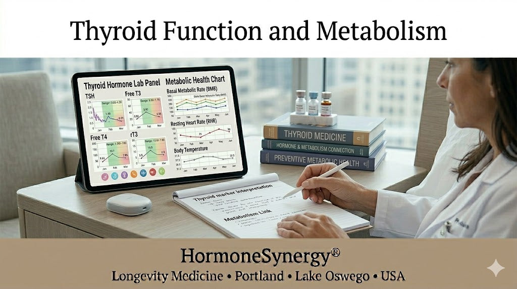 Thyroid hormone function influencing metabolism energy and longevity HormoneSynergy Longevity Medicine Portland Lake Oswego USA