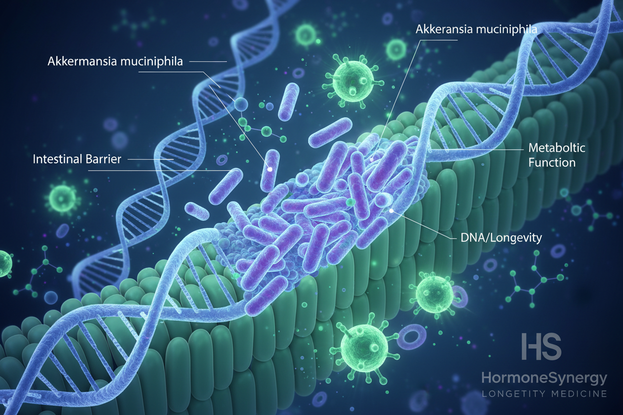Akkermansia muciniphila beneficial gut bacteria supporting intestinal barrier health metabolic function and longevity HormoneSynergy® Longevity Medicine Portland • Lake Oswego • USA