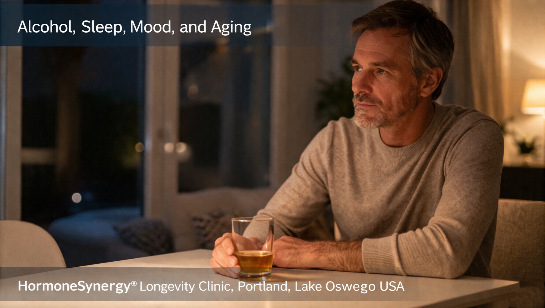 Evening environment showing subtle effects of alcohol on sleep, mood, and aging in a controlled setting – HormoneSynergy® Portland Lake Oswego USA