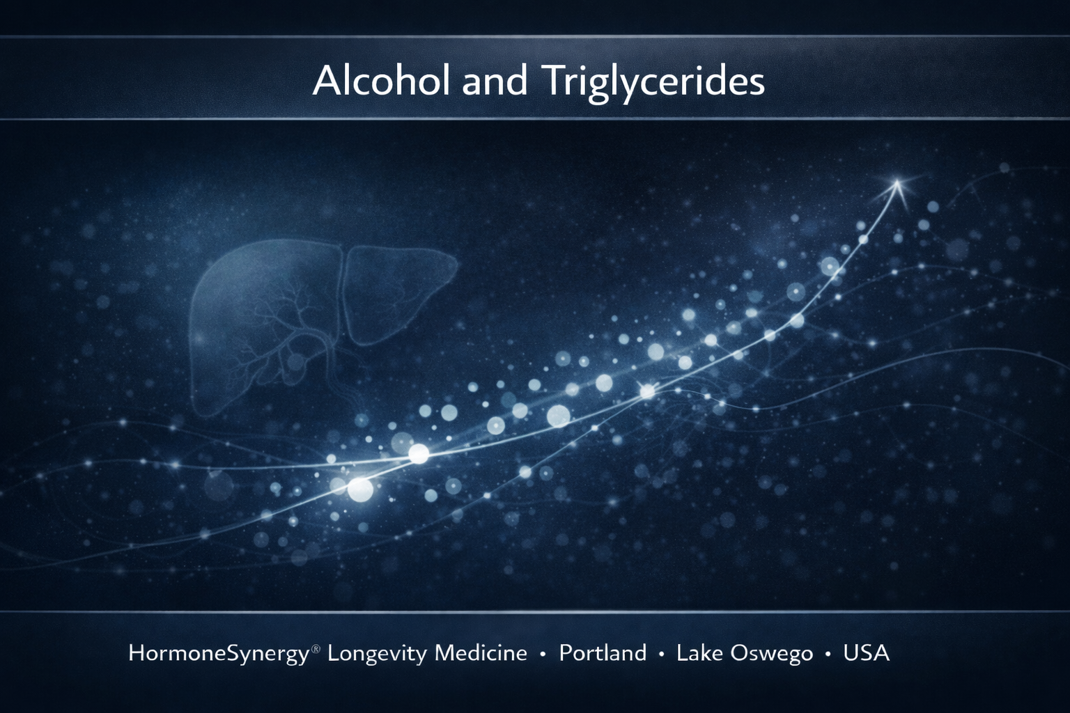 Clinical editorial visualization of triglyceride accumulation and liver metabolism influenced by alcohol consumption