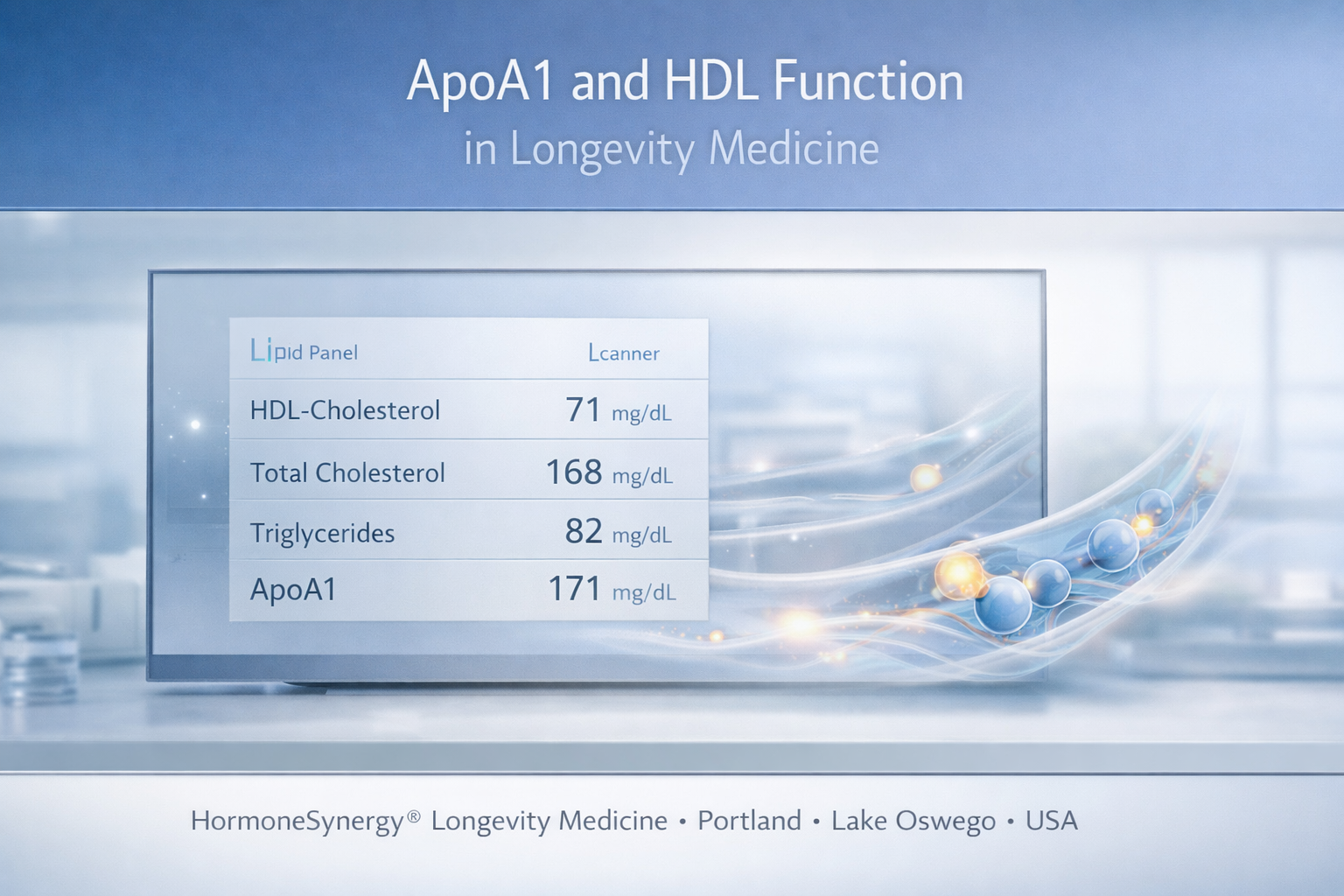 ApoA1 and HDL function visualization in a clinical longevity medicine setting