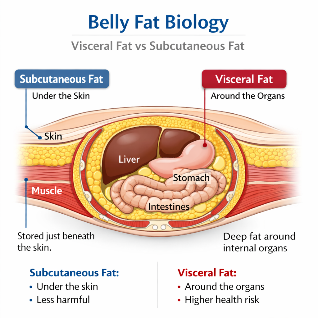 Visceral fat versus subcutaneous fat illustrating differences in metabolic risk insulin resistance and cardiovascular disease HormoneSynergy® Longevity Medicine Portland • Lake Oswego • USA