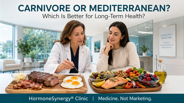 Female physician discusses berberine, citrus bergamot, curcumin, cholesterol, and heart health with a patient at HormoneSynergy Clinic.