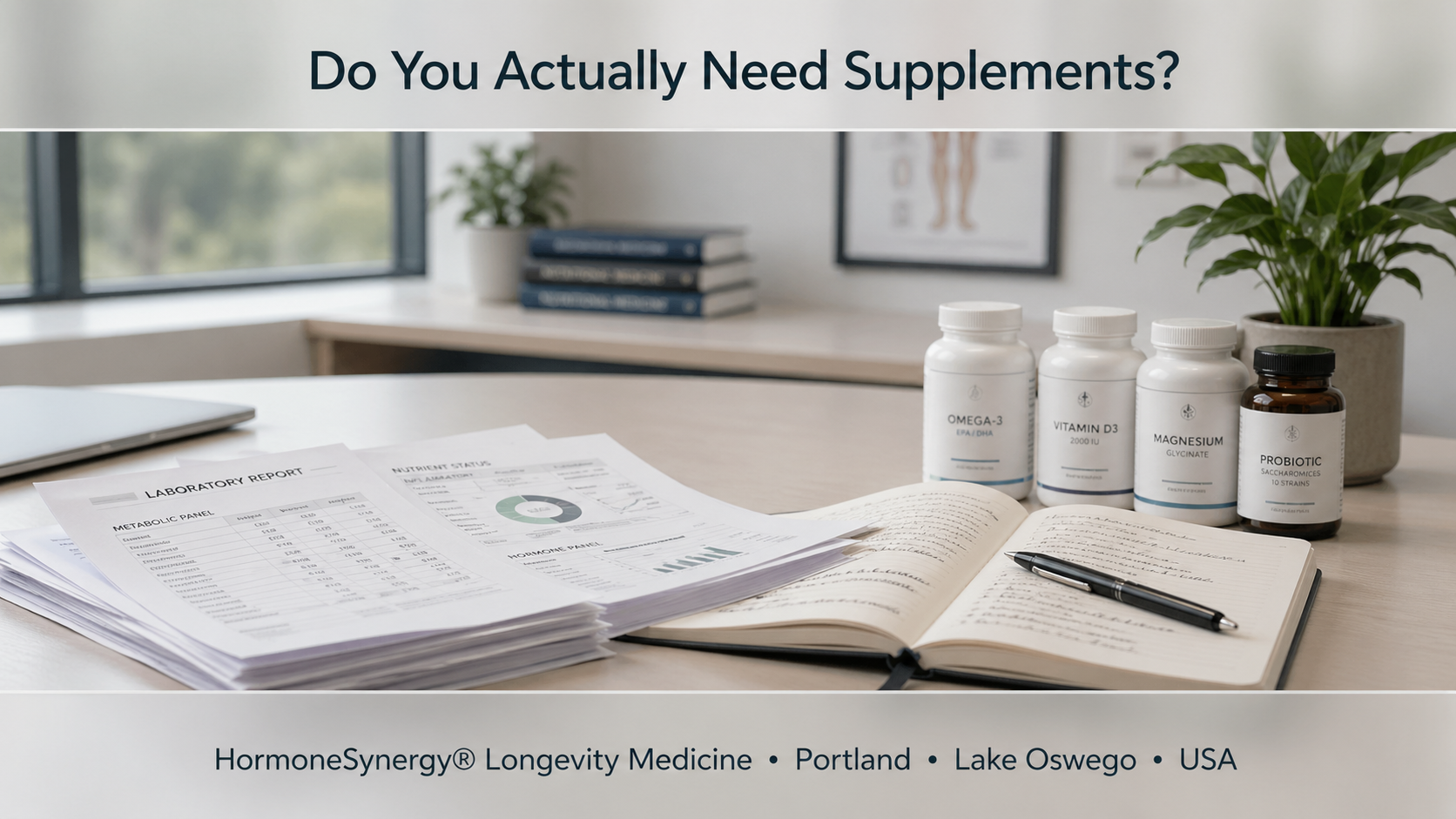 Clinical longevity medicine perspective on whether supplements are needed based on physiology and objective data.