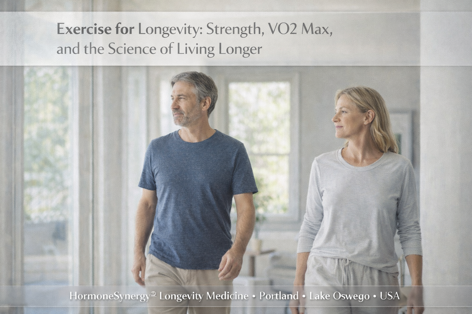 Adult in natural light representing exercise, strength, and cardiovascular fitness for longevity and metabolic health
