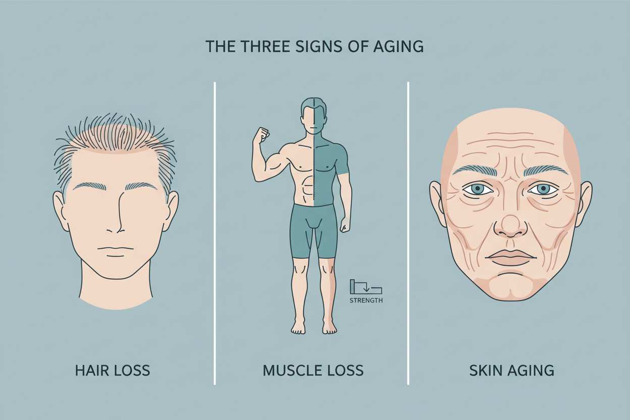 Hair Loss, Muscle Loss, and Visible Aging