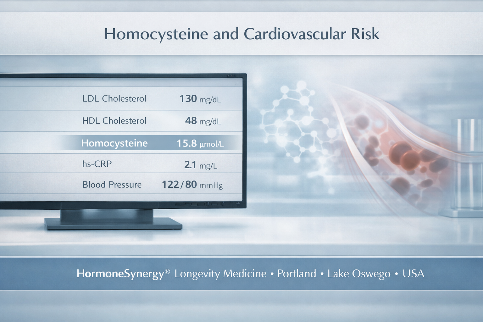 Homocysteine blood marker and cardiovascular risk visualization in a clinical longevity medicine setting
