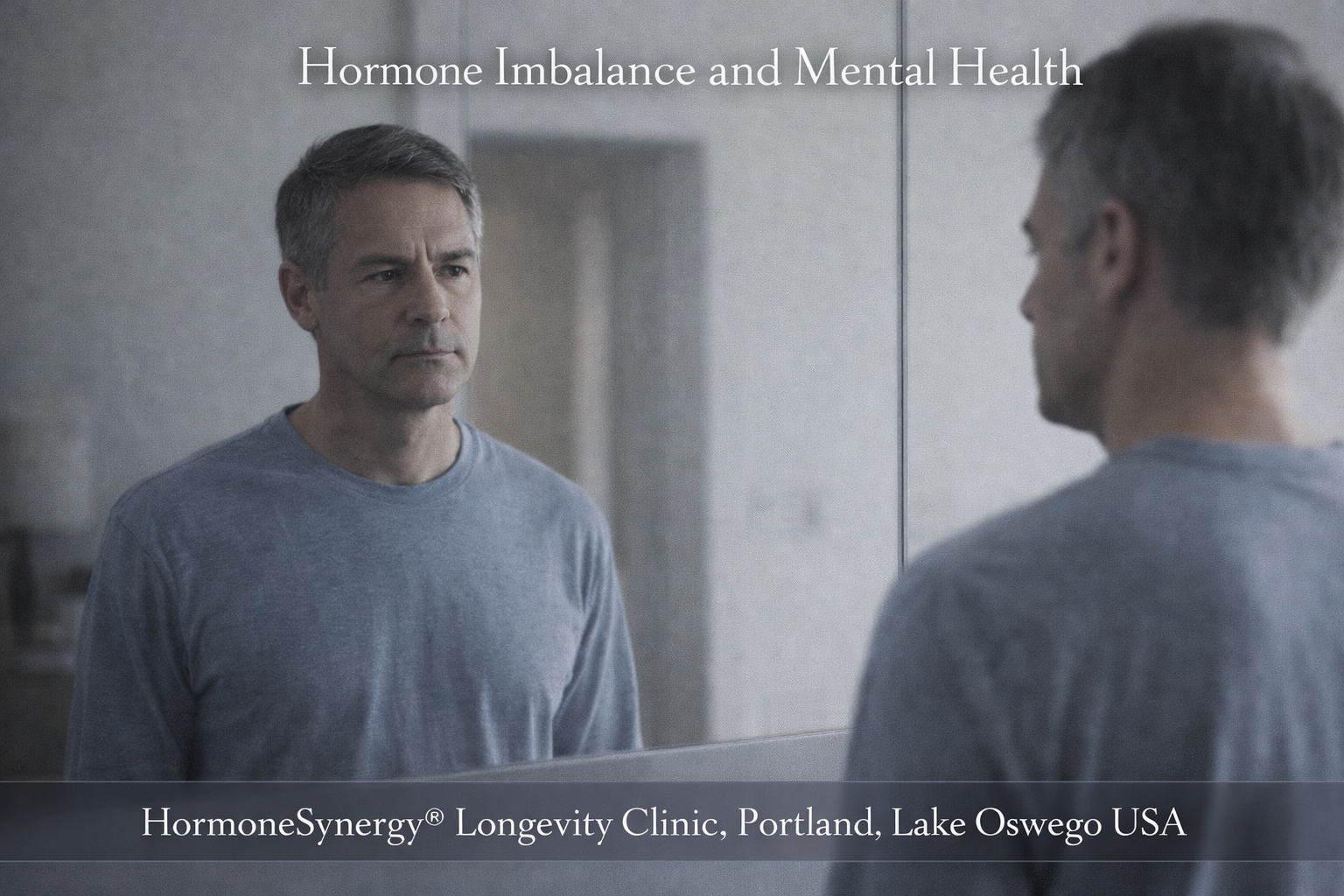 Subtle reflection contrast representing hormone imbalance and its effect on mental health in a clinical modern setting – HormoneSynergy® Portland Lake Oswego USA