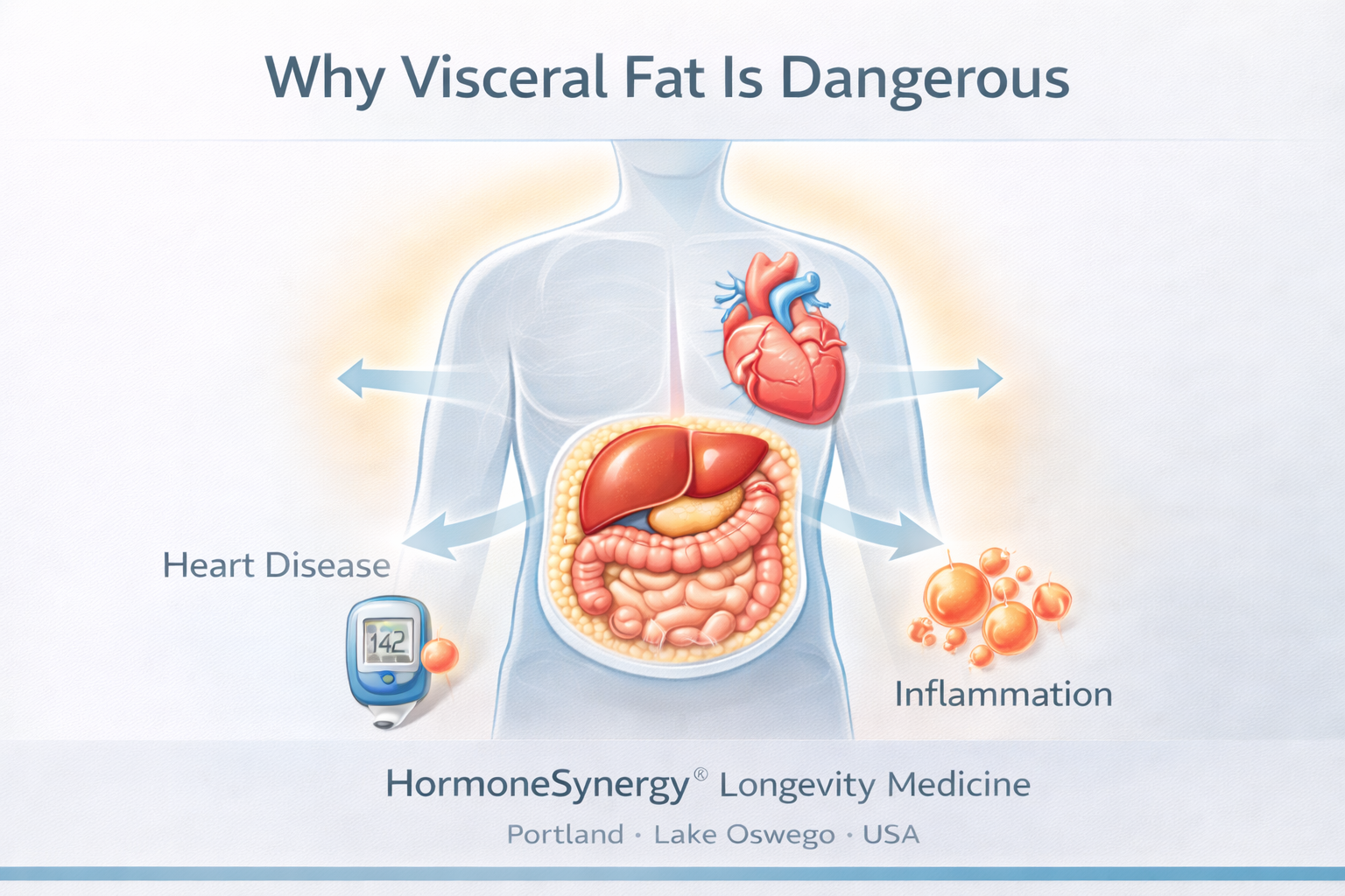 Visceral fat accumulation and metabolic risk associated with insulin resistance HormoneSynergy Longevity Medicine Portland Lake Oswego USA