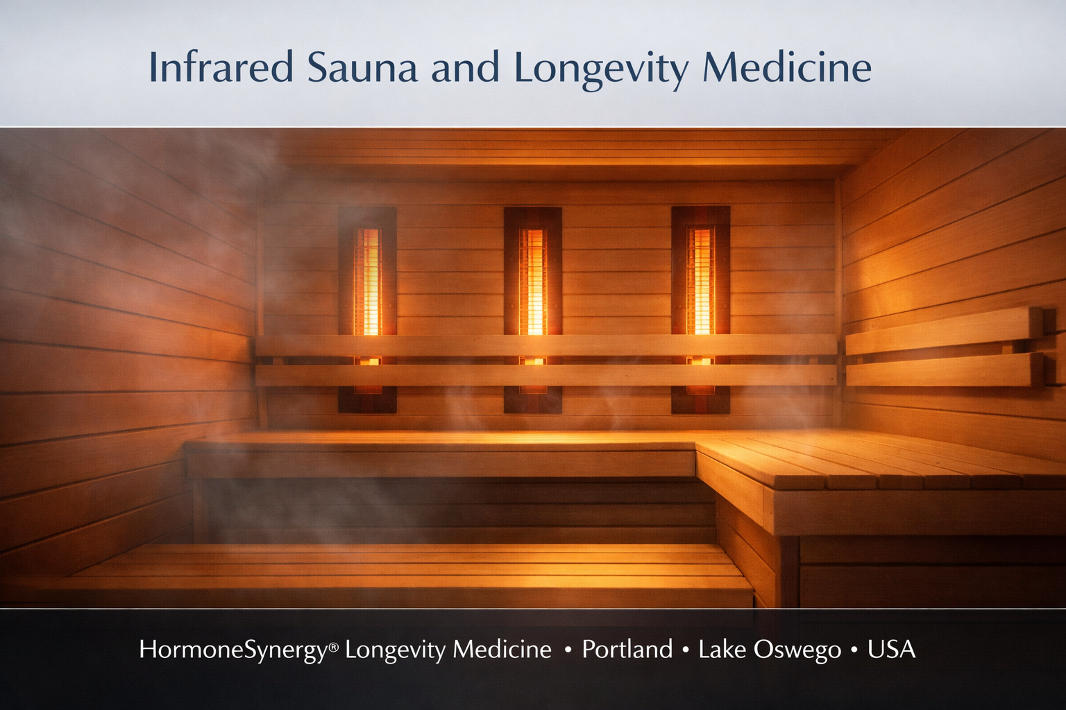 infrared sauna heat therapy in a clean clinical setting representing cardiovascular and longevity benefits