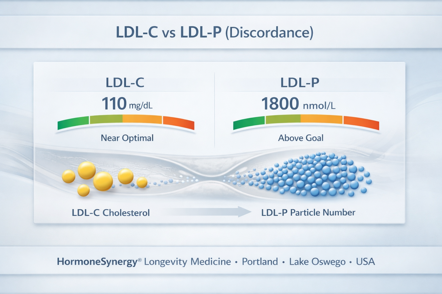 LDL-C vs LDL-P discordance clinical dashboard for cardiovascular risk and longevity medicine