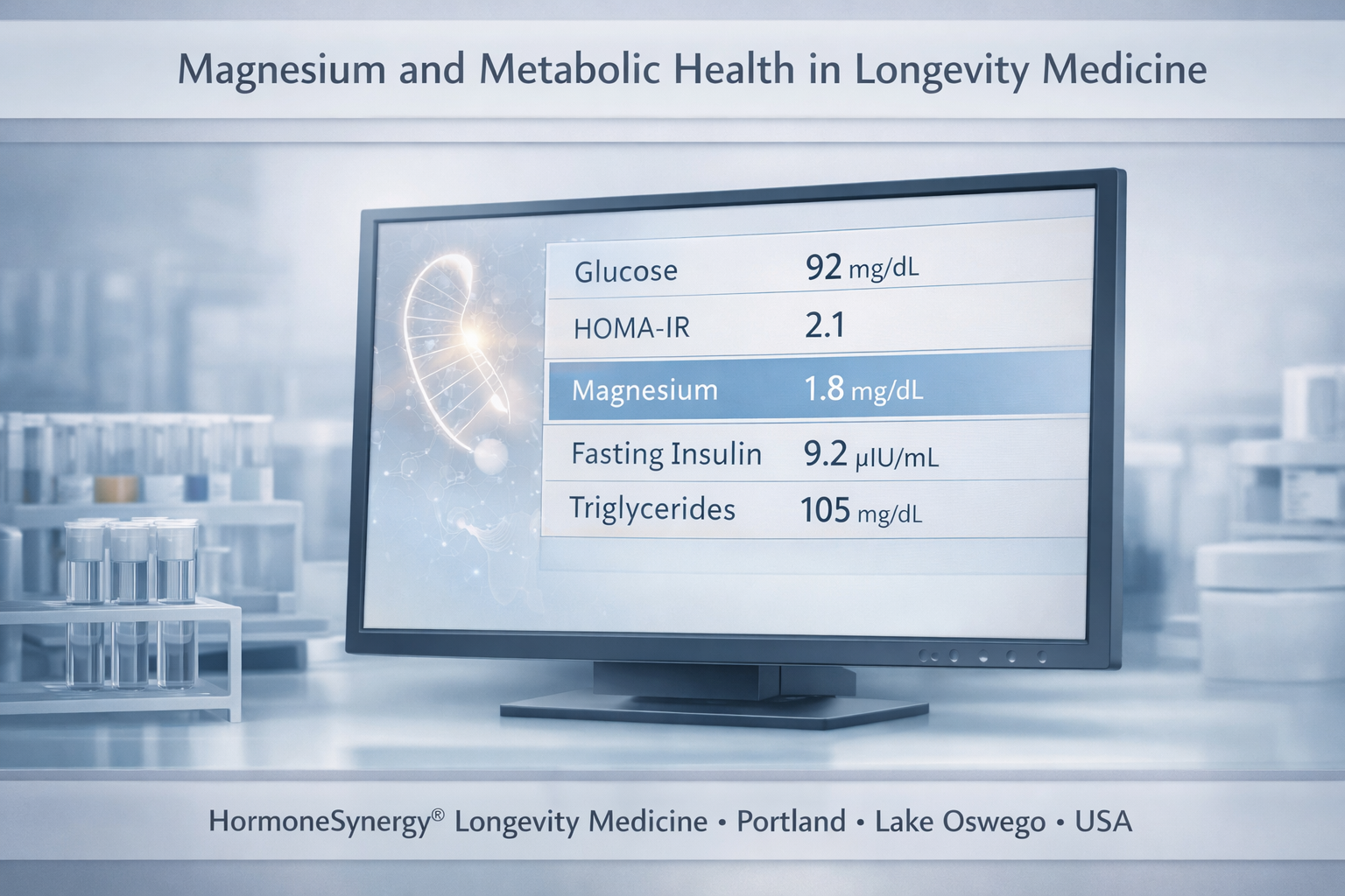Magnesium and metabolic health visualization in a clinical longevity medicine setting