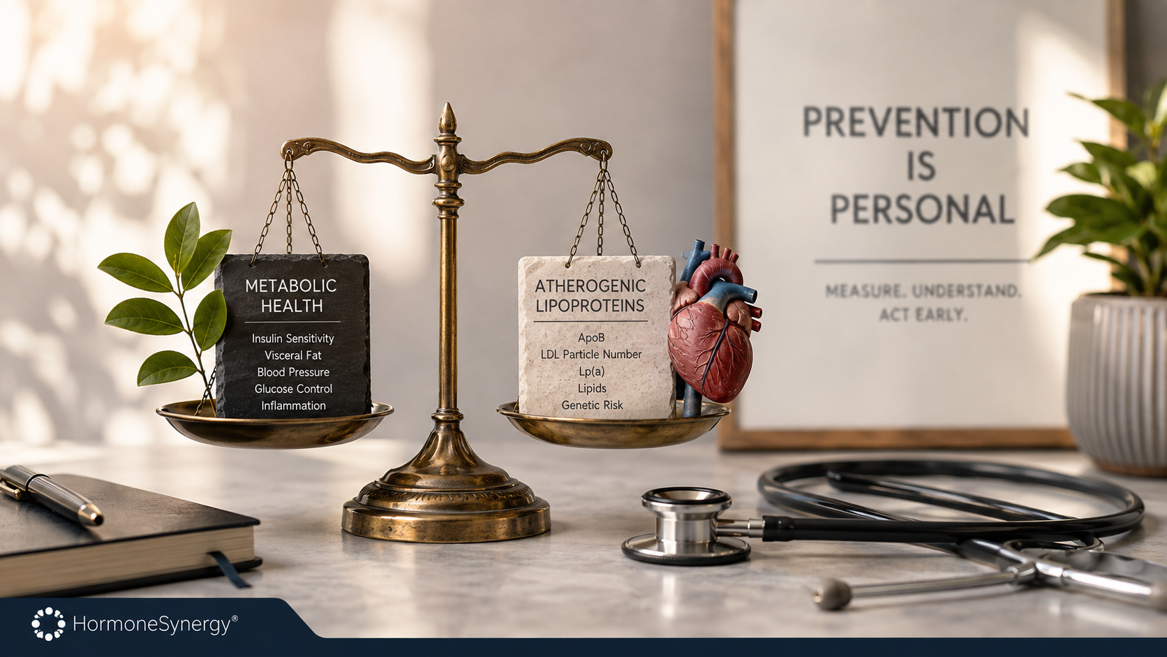 Physician reviewing ApoB, metabolic health markers and coronary plaque imaging as part of comprehensive cardiovascular risk assessment.