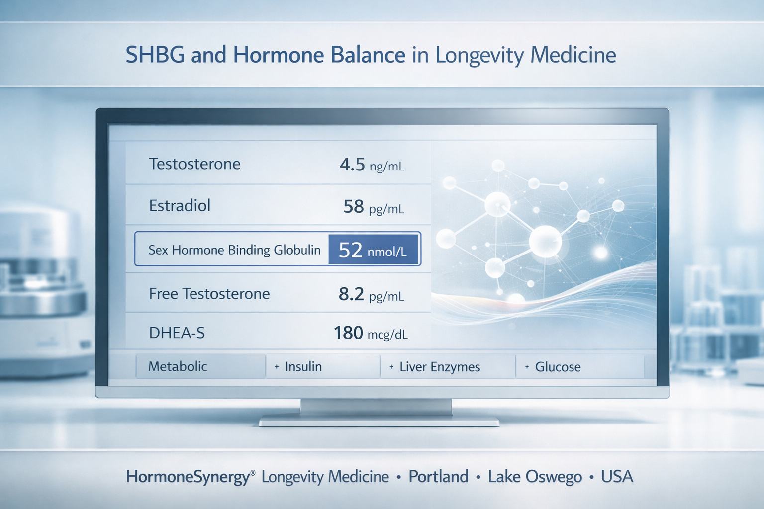SHBG and hormone balance visualization in a clinical longevity medicine setting