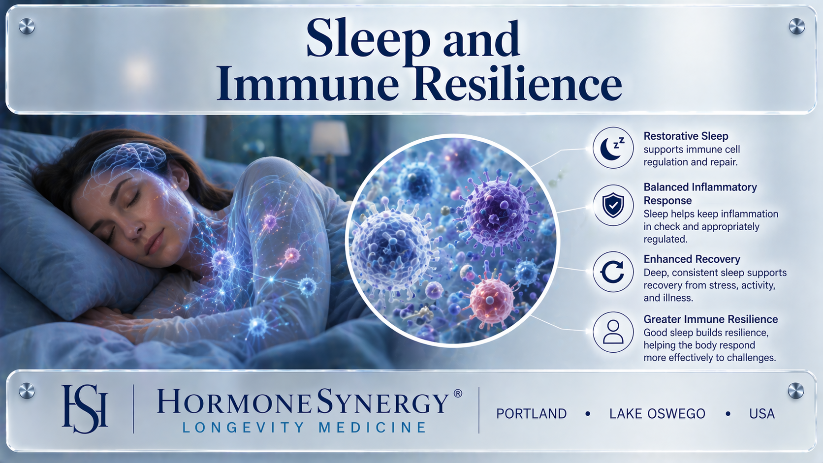 Sleep and immune resilience clinical concept HormoneSynergy Longevity Medicine Portland Oregon