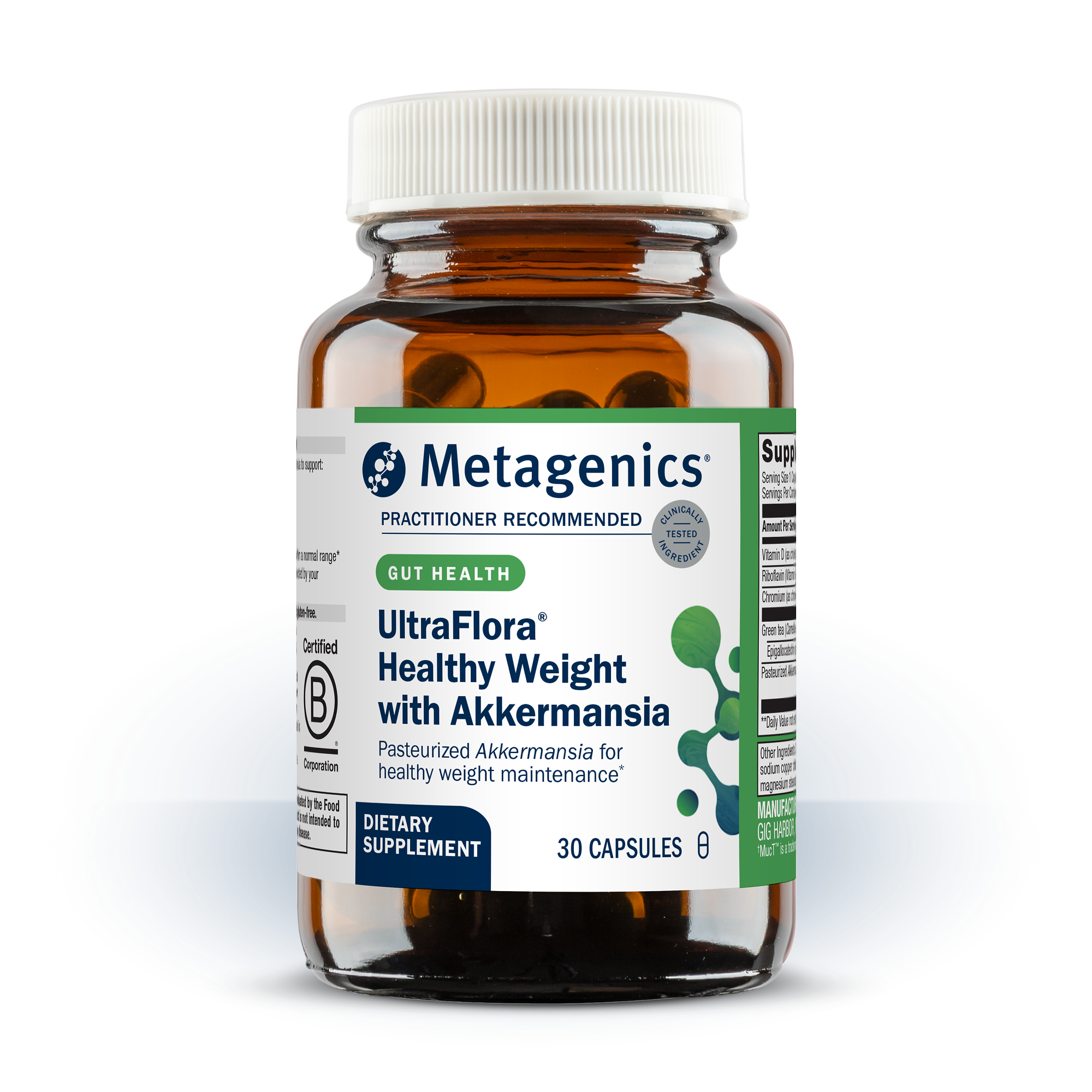 Akkermansia muciniphila probiotic for healthy weight management and gut health – UltraFlora Healthy Weight capsules