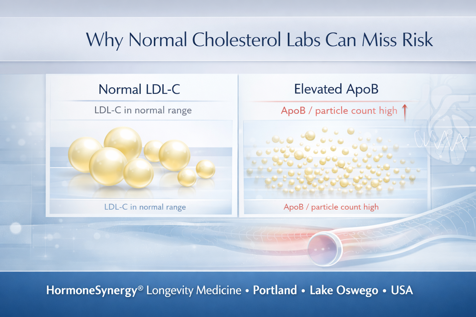 Why normal cholesterol labs can miss cardiovascular risk visualization for HormoneSynergy longevity medicine