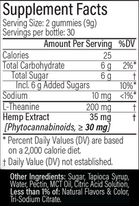 HEMP One Thirteen Relax Sour Gummies Blueberry Pomegranate 60 Gummies