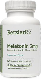 Load image into Gallery viewer, RetzlerRx Melatonin 3 mg tablets for circadian rhythm support, relaxation, and healthy sleep cycles