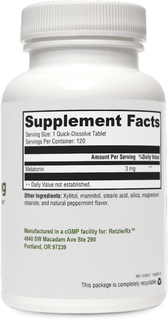 Load image into Gallery viewer, RetzlerRx® Melatonin 3 mg – Gentle Sleep &amp; Circadian Rhythm Support Dr. Retzler’s Line of Premier Supplements HormoneSynergy
