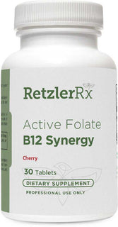 Load image into Gallery viewer, RetzlerRx Active Folate B12 Synergy quick dissolve tablets with 5-MTHF and methylcobalamin B12 for methylation and energy support