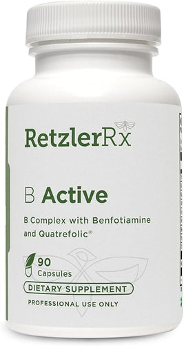 B Active Complex by Dr. RetzlerRx® - Vitamin B Complex - Benfotiamine, Methylfolate, Biotin, Vitamin B6 - Vitamin B12 (Methylcobalamin b12) - Adrenal Support & Mood Support Supplement (90 Capsules)