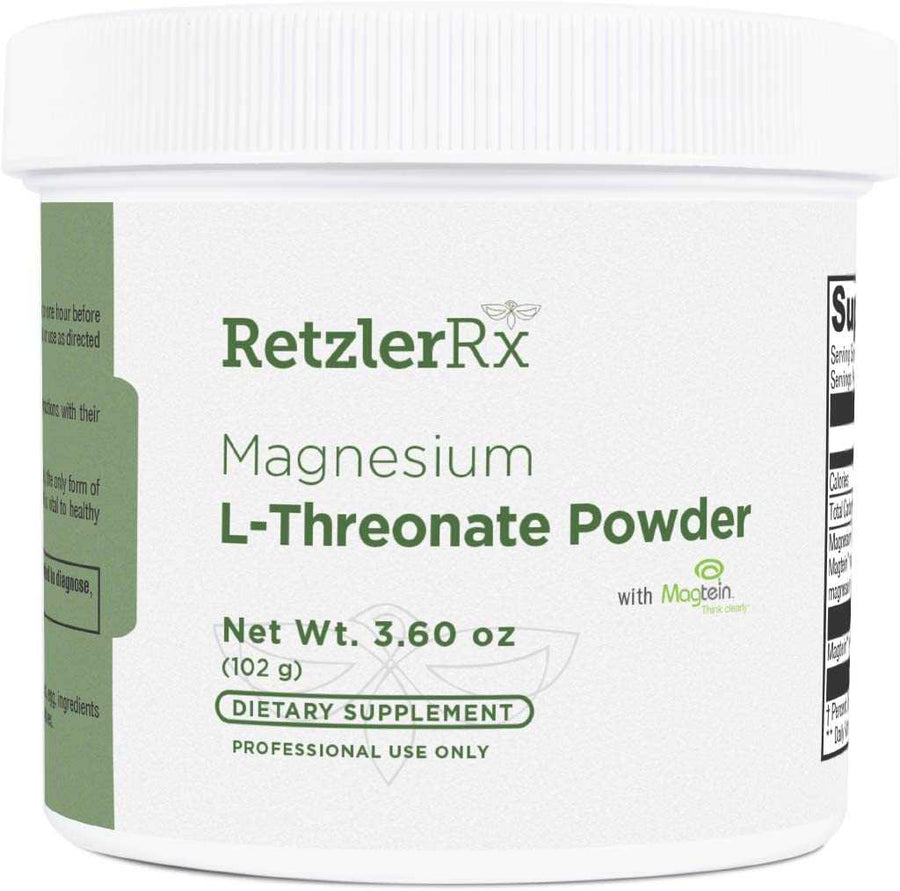 RetzlerRx® Magnesium L-Threonate Powder with Magtein® unflavored for cognitive support, memory, relaxation, and healthy sleep cycles
