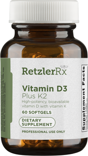 Load image into Gallery viewer, RetzlerRx 2-in-1 Support with vitamin D3 and K2 MK-7 for bone, heart, calcium, and immune support