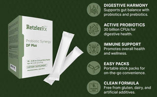 Load image into Gallery viewer, RetzlerRx® Probiotic Synergy DF Plus – On-the-Go Digestive &amp; Immune Support Dr. Retzler’s Line of Premier Supplements HormoneSynergy