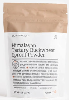Load image into Gallery viewer, Himalayan Tartary Buckwheat sprout powder with clinical longevity medicine styling representing polyphenols, immunometabolism, gut health, and whole-food nutrition signaling