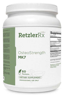 Load image into Gallery viewer, RetzlerRx OsteoStrength MK7 bone support supplement with vitamin D3 K2 MK7 and calcium for bone density and skeletal health