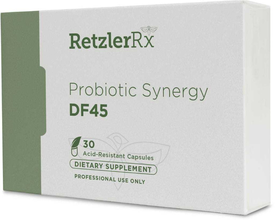 RetzlerRx Probiotic Synergy DF 45 high-potency probiotic for digestive health, microbiome balance, and immune support