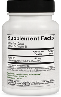Load image into Gallery viewer, Vitamin K2 180 mcg – MenaQ7® PRO MK-7 for Bone &amp; Vascular Support by RetzlerRx® Cardiovascular Support Cardiometabolic &amp; Heart Health Collection HormoneSynergy