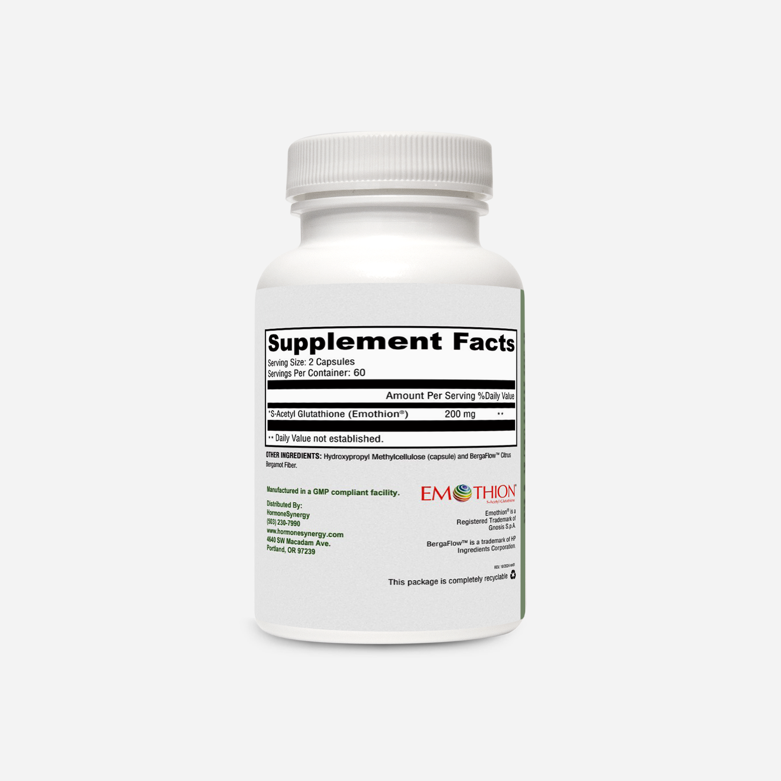 emothion s-acetyl-l-glutathione Buy S-Acetyl Glutathione 250mg main image 0