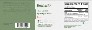 Load image into Gallery viewer, RetzlerRx® Methyl B-12 Synergy Plus – Activated B12 + Folate for Energy &amp; Cognitive Support Cherry Tablet Cardiometabolic &amp; Heart Health Collection HormoneSynergy
