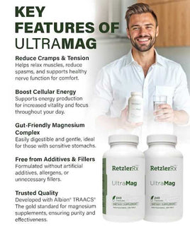 Load image into Gallery viewer, UltraMag – Albion® TRAACS® Magnesium Lysinate Glycinate by RetzlerRx® Minerals Dr. Retzler’s Line of Premier Supplements HormoneSynergy