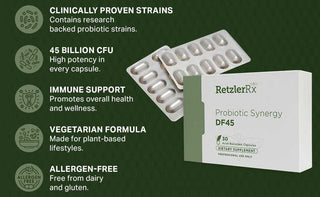 Load image into Gallery viewer, RetzlerRx® Probiotic Synergy DF 45 – Advanced Digestive &amp; Immune Support Probiotics Dr. Retzler’s Line of Premier Supplements HormoneSynergy