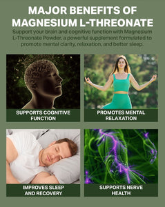 Magnesium L-Threonate Powder by RetzlerRx® | Brain Health & Cognitive Support | Magtein UNFLAVORED