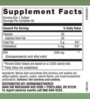 Load image into Gallery viewer, HormoneSynergy® Pure Omega EPA 1200 – High-Dose EPA Fish Oil Cardiometabolic &amp; Heart Health Collection HormoneSynergy